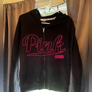Pink vintage zip-up hoodie